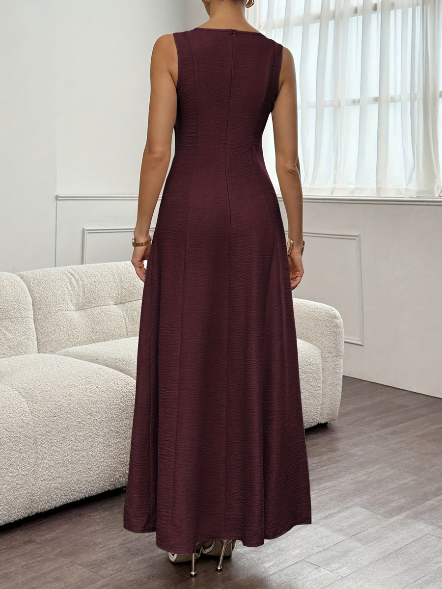 Sleeveless Temperament Gathering Grace Maxi Dresses