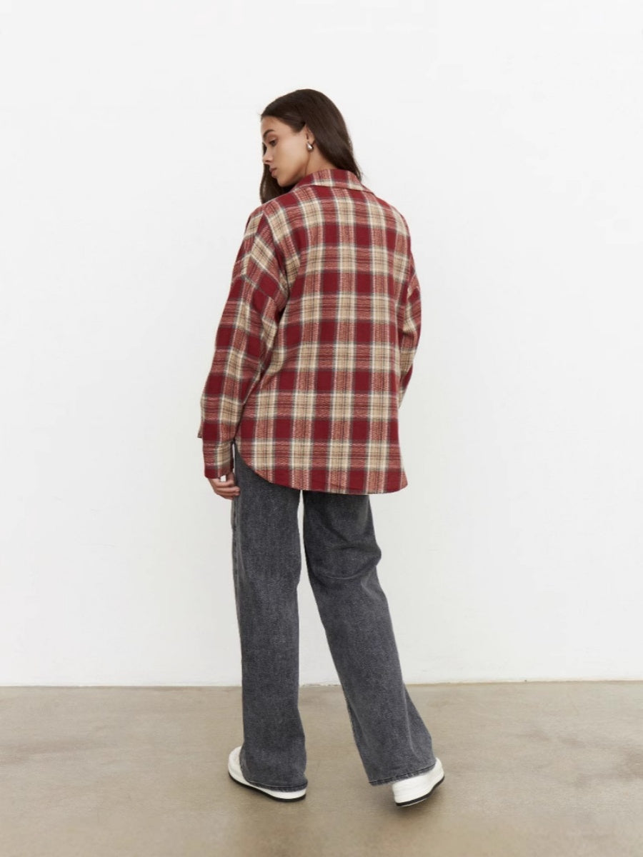 Plaid Oversize Coat Shirts