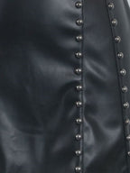 Studs Mini PU Leather Hip-hugging Skirts