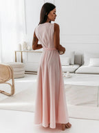Lace Up V-neck Formal Dress Maxi Dresses