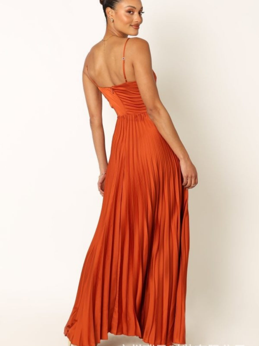 Camisoles Green Formal Dress Crimp Maxi Dresses