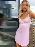 Sexy Lace Splicing Bandage A-shaped Arrangement Formal Dress Mini&Short Dresses