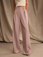 Commuting Loose High-waisted Straight Wide-leg Trousers