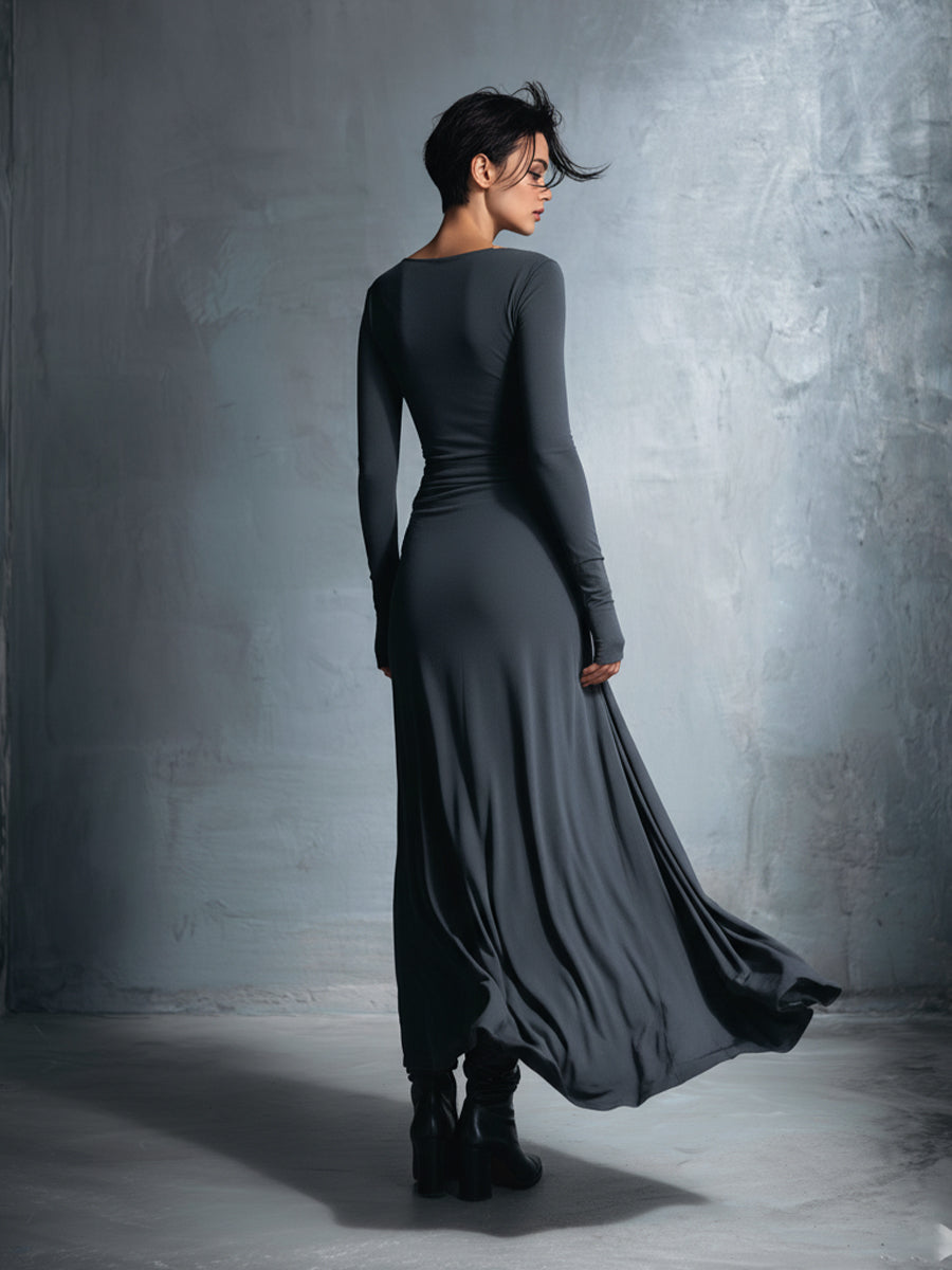 | Gray Stretch Wrap Dress