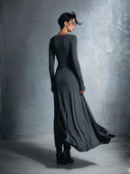 | Gray Stretch Wrap Dress