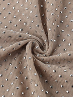 Nude Rhinestone See-through Tight-fitting Long-sleeved Top