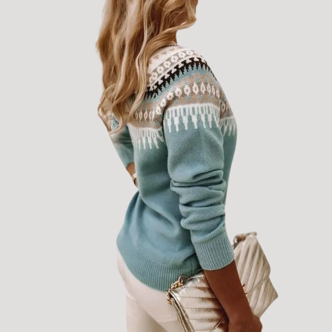 | Women's Knit Sweater, Fair Isle Pattern