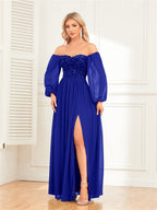 Sequins Sequins Chiffon Slit Formal Dress Maxi Dresses