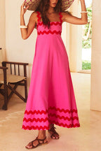 Empire Waist Ric Rac Maxi Vacation Dress