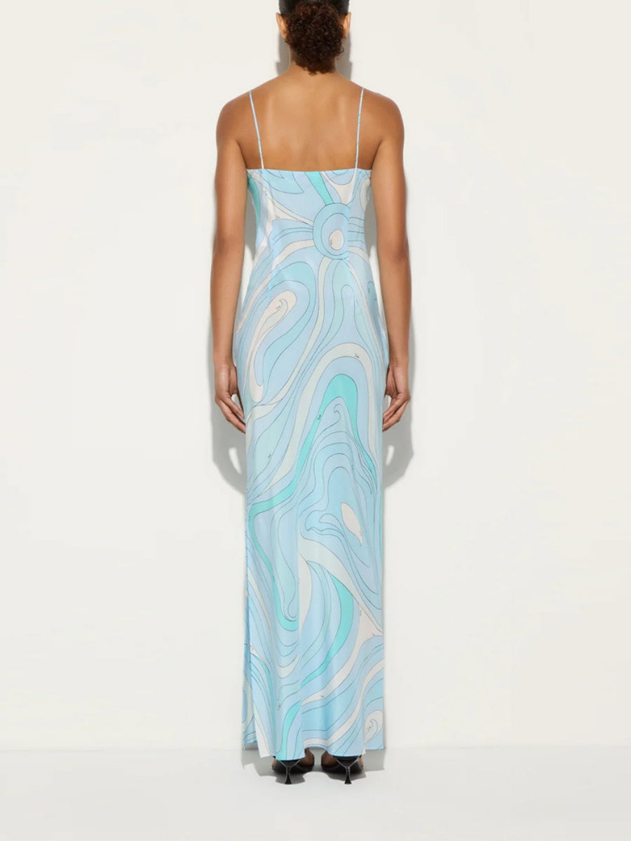 Printed Camisoles Sexy Slit Maxi Dresses