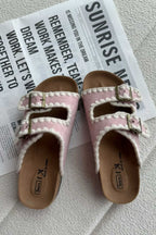 Candy Color Embroidery Platform Sandals