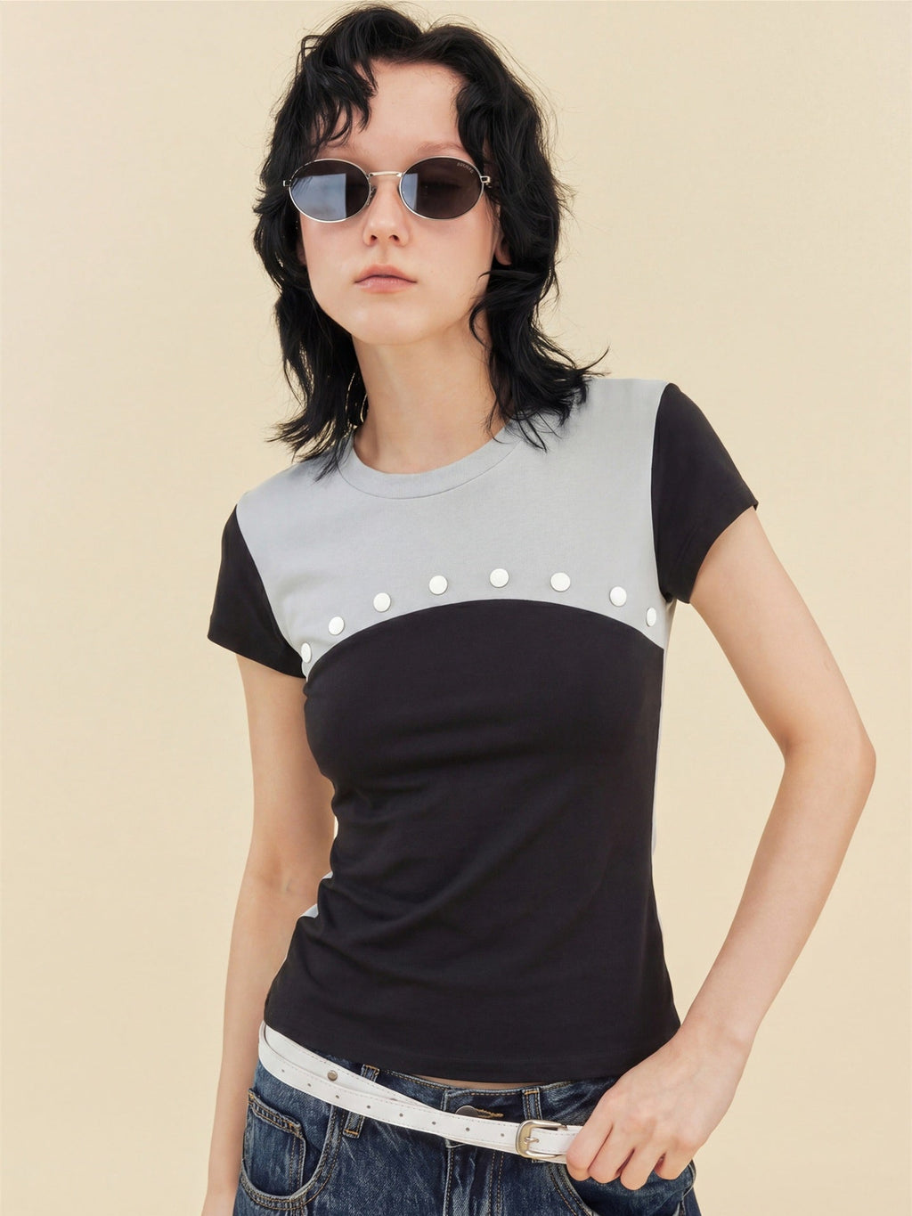 Creative Beaded Patchwork Top