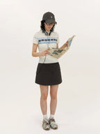 Women's Color-blocked Jacquard Patchwork T-shirt