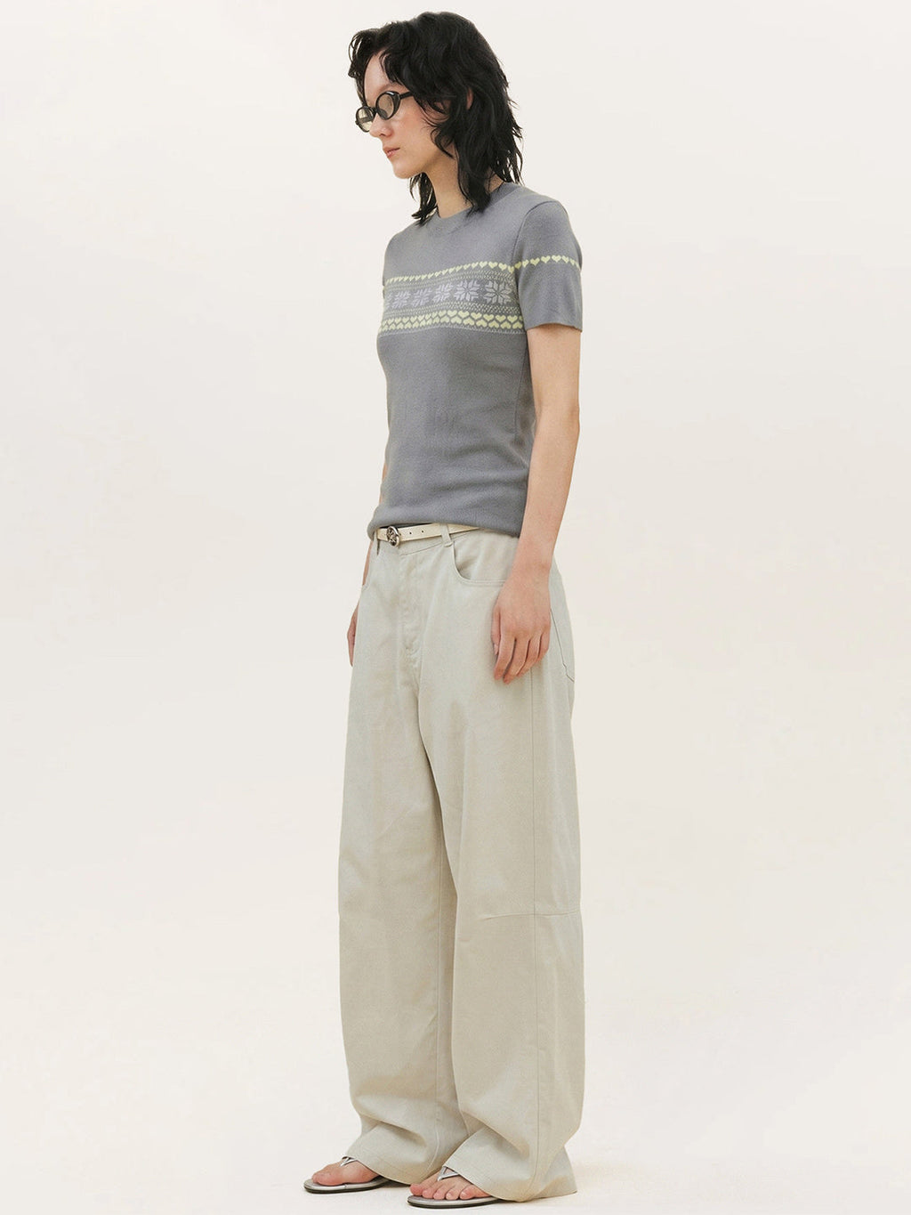 Women's Color-blocked Jacquard Patchwork T-shirt