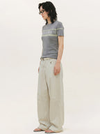 Women's Color-blocked Jacquard Patchwork T-shirt