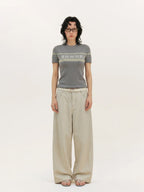 Women's Color-blocked Jacquard Patchwork T-shirt