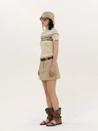 Women's Color-blocked Jacquard Patchwork T-shirt