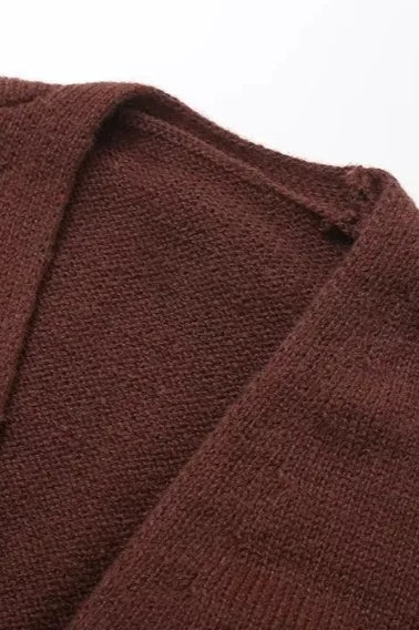 Vintage Button V-Neck Knit Cardigan