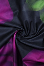 Purple Criss Cross Back Open Back Floral Print Bodycon Maxi Dress