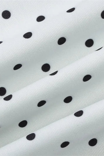 Polka Dot Halter Neck Deep V-Neck Fit and Flare A-Line Mini Dress