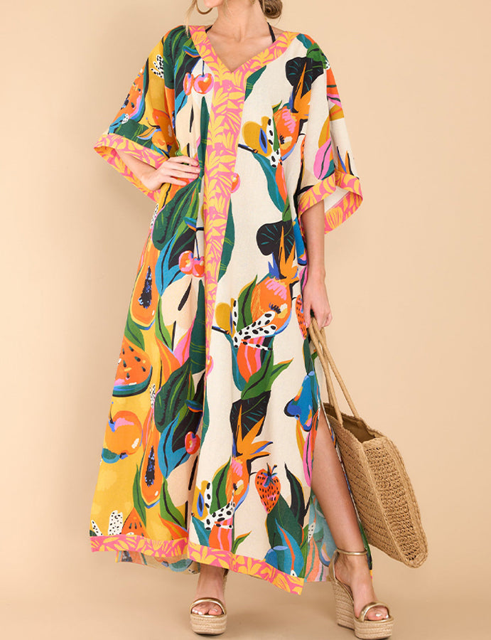 Hawaii scenery Printed  Kaftan
