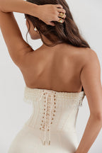 Strapless Corset Dress with Sparkling Embellishments
