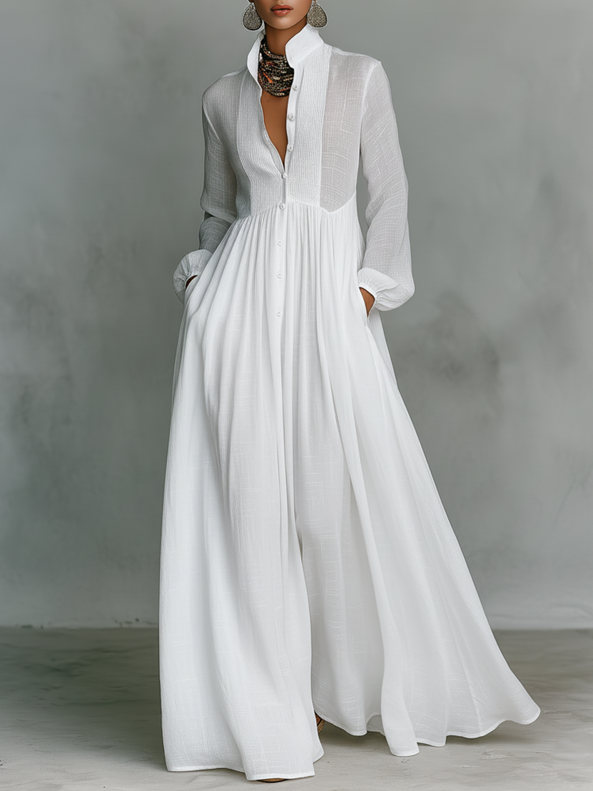| Minimalist Linen Maxi Dress