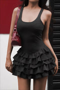 Puff Hem Bodycon Slip Dress