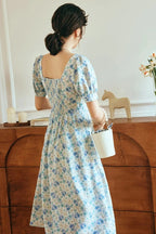 Printed Square Neck Floral Dress