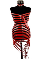 Strapless Buckle Strap Caged Bodycon Mini Dress