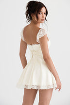 ivory a-line mini dress