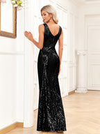Sequins Rose Gold Fishtail Temperament Formal Dress Maxi Dresses