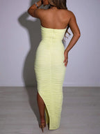 Halter Neck Asymmetrical Skirt, Stylish And Elegant, Fitted High-waisted Backless Long Skirt