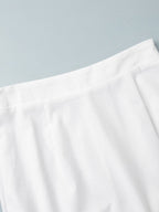 Cotton And Linen Loose-fitting Crew Neck Cropped Vest High-waisted Midi Skirt Set 2-piece Sets