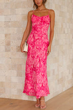 Twist Backless Floral Printed Maxi Cami Dress