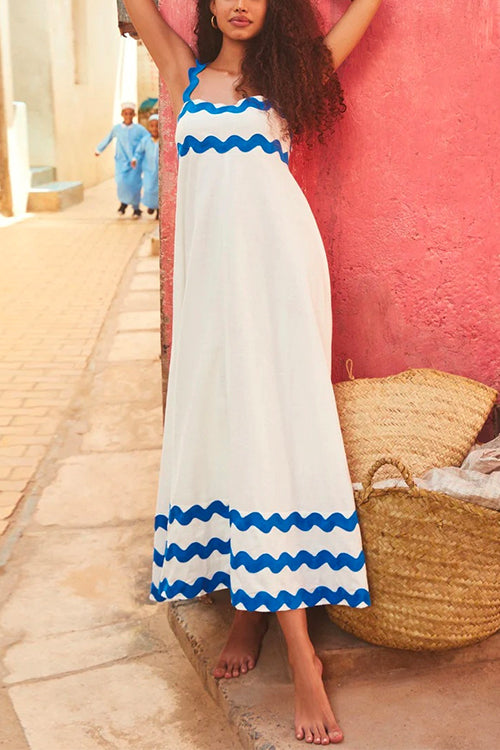 Empire Waist Ric Rac Maxi Vacation Dress