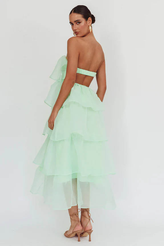 Estefanía Timeless Sunlit Ruffle Cascade Dress Elevated Occasion Wear