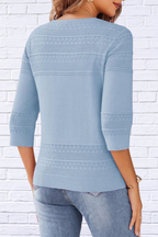Button Up 3/4 Sleeve Cardigan _ Classic Comfort with a Modern Twist