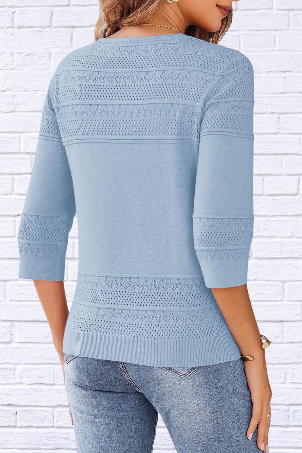 Button Up 3/4 Sleeve Cardigan _ Classic Comfort with a Modern Twist
