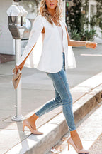 Open Front Split Sleeves Cape Jacket
