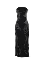 Angel Wings Slimming Rhinestone Strapless Long Dress