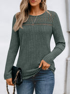 Pit Strip Loose Hollow Lace Stitching T-shirts