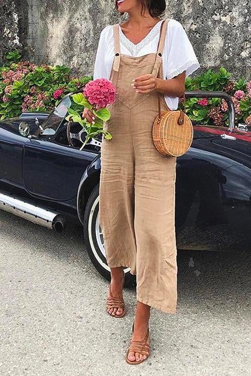 Straight Leg Cotton linen Holiday Overalls