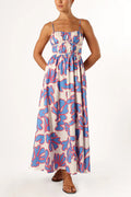 Spaghetti Strap High Waist Printed Maxi Holiday Dress