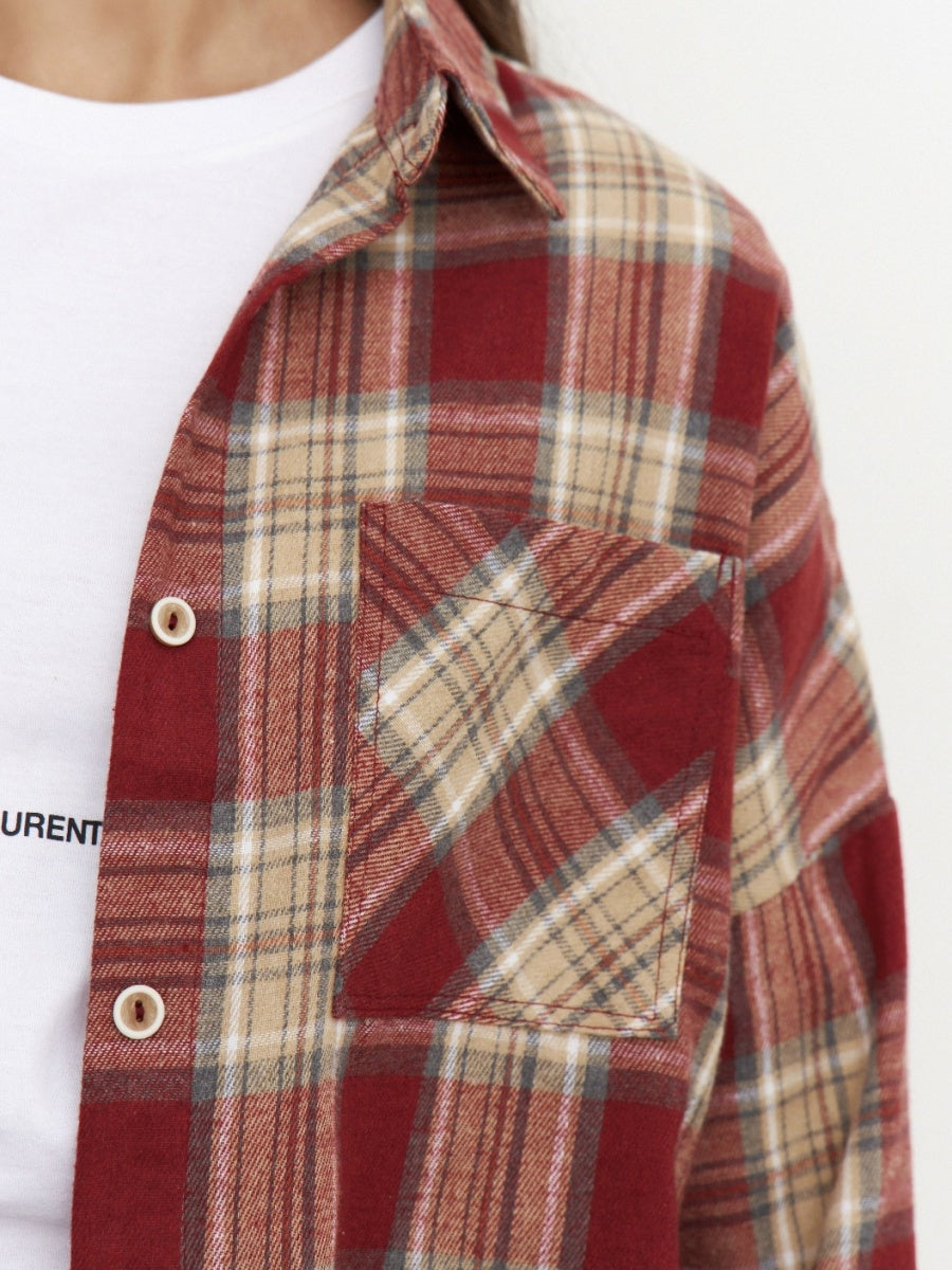 Plaid Oversize Coat Shirts