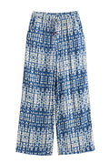 Drawstring Elastic Waist Wide Leg Printed Pants