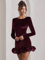 Liber Autumn Women's Pleated Velvet Mini&Short Dresses