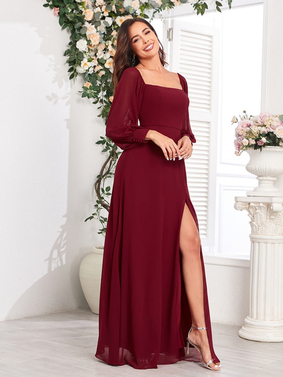 Grace Bandage Slit Formal Dress Chiffon Maxi Dresses