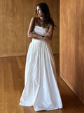 Pure Cotton Strapless Bra Jacket High-waisted Long Skirt Vacation Package 2-piece Sets