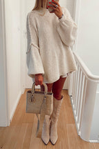 Drop Shoulder Plain Casual Pullover Sweater